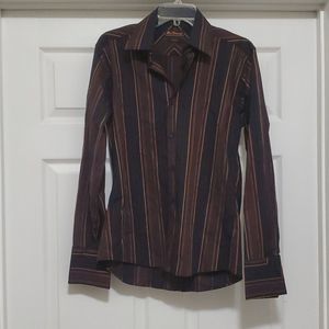 Ben Sherman black pinstripe long sleeve shirt 2/M